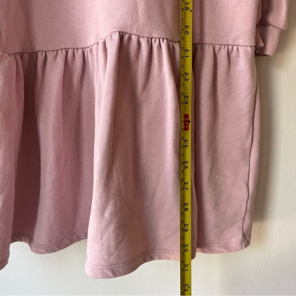 H&M Girls Ruffle Sweatshirt Dress Pink Long Sleeve Drop Waist Size 8-10Y - Picture 8 of 8